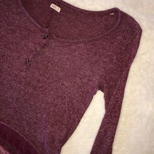 Cropped maroon Hollister long sleeve